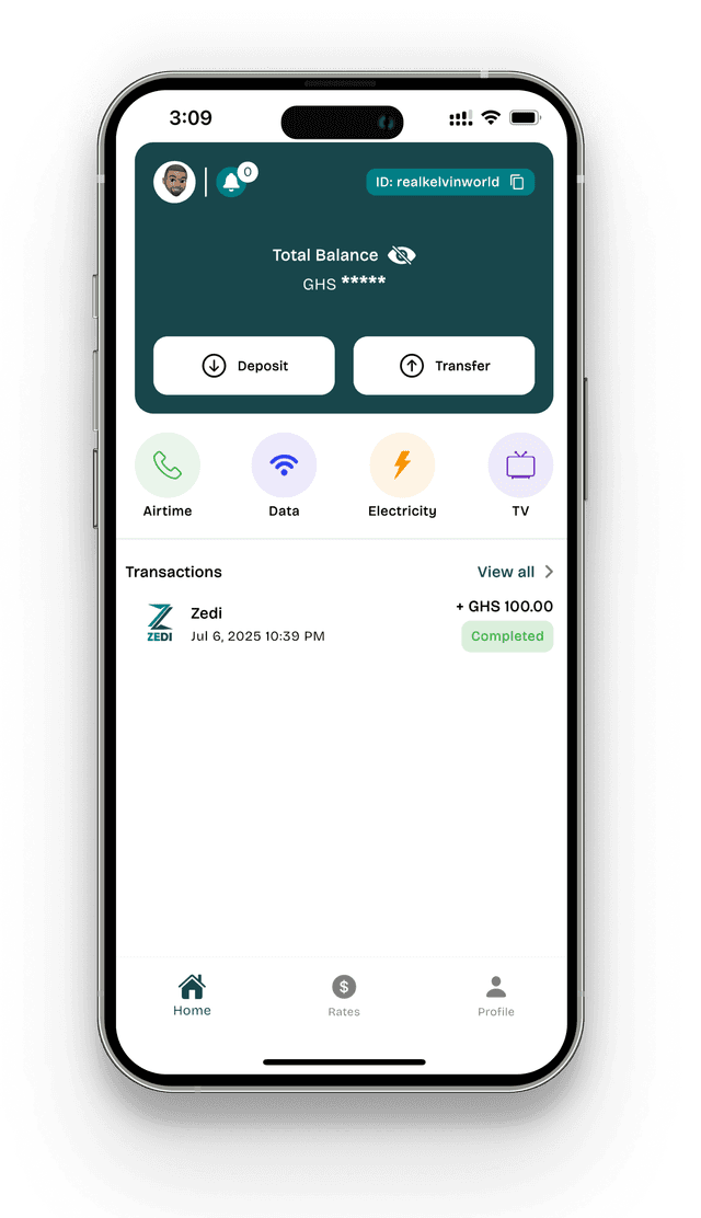 Zedi - Crypto to Cash | Pay Bills, Send Money